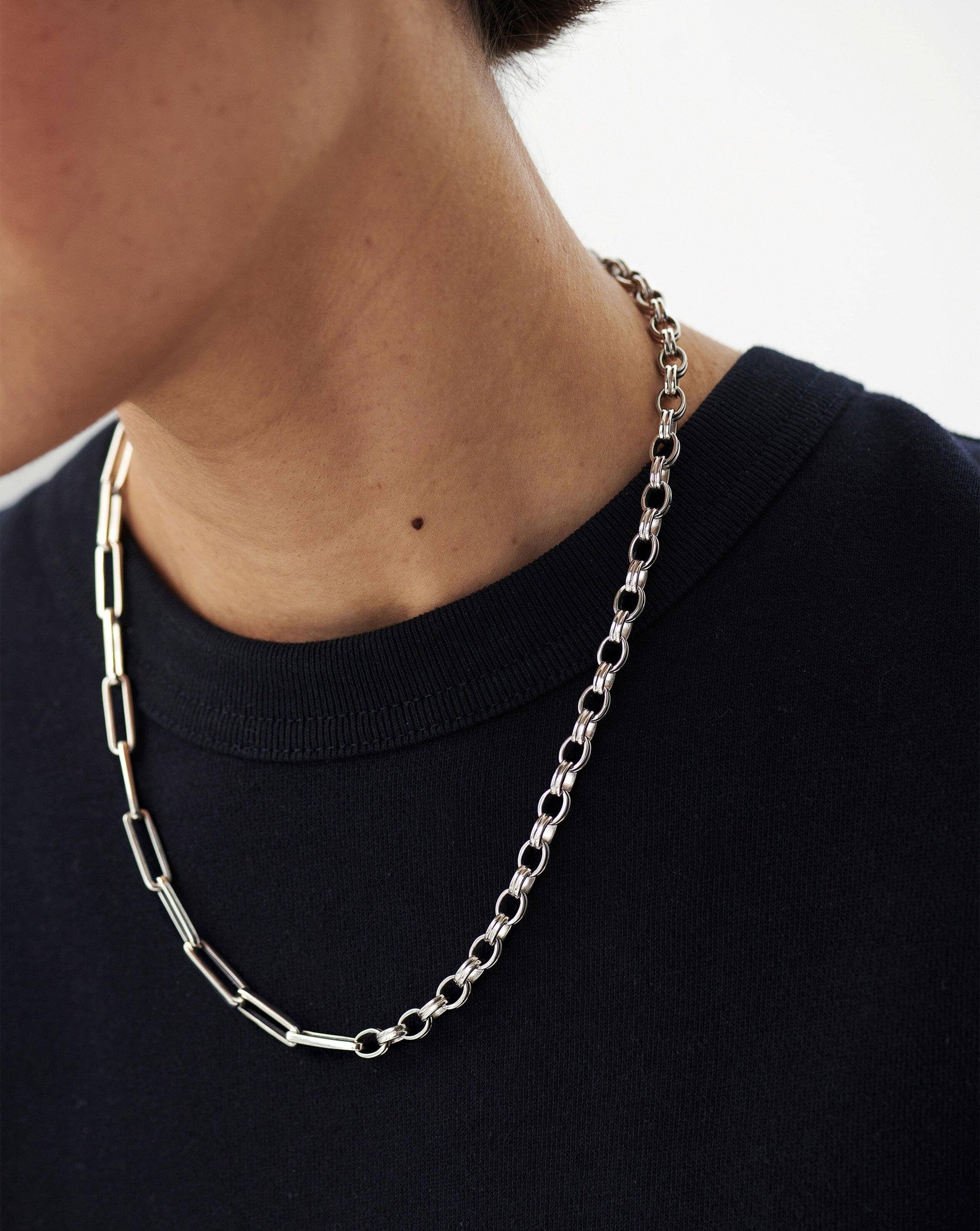 Deconstructed Axiom Chain Necklace | Silver Plated