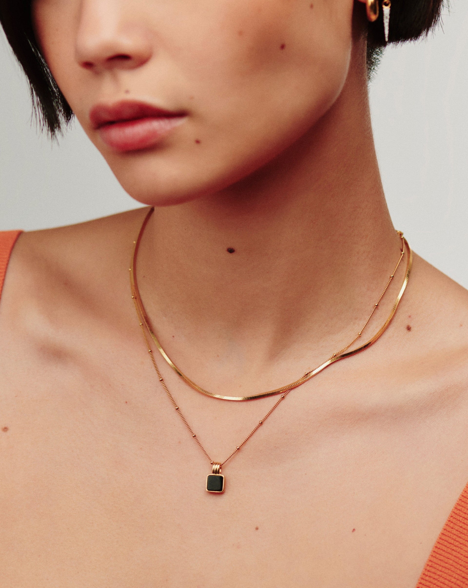 Lucy Williams Short Square Snake Chain Necklace