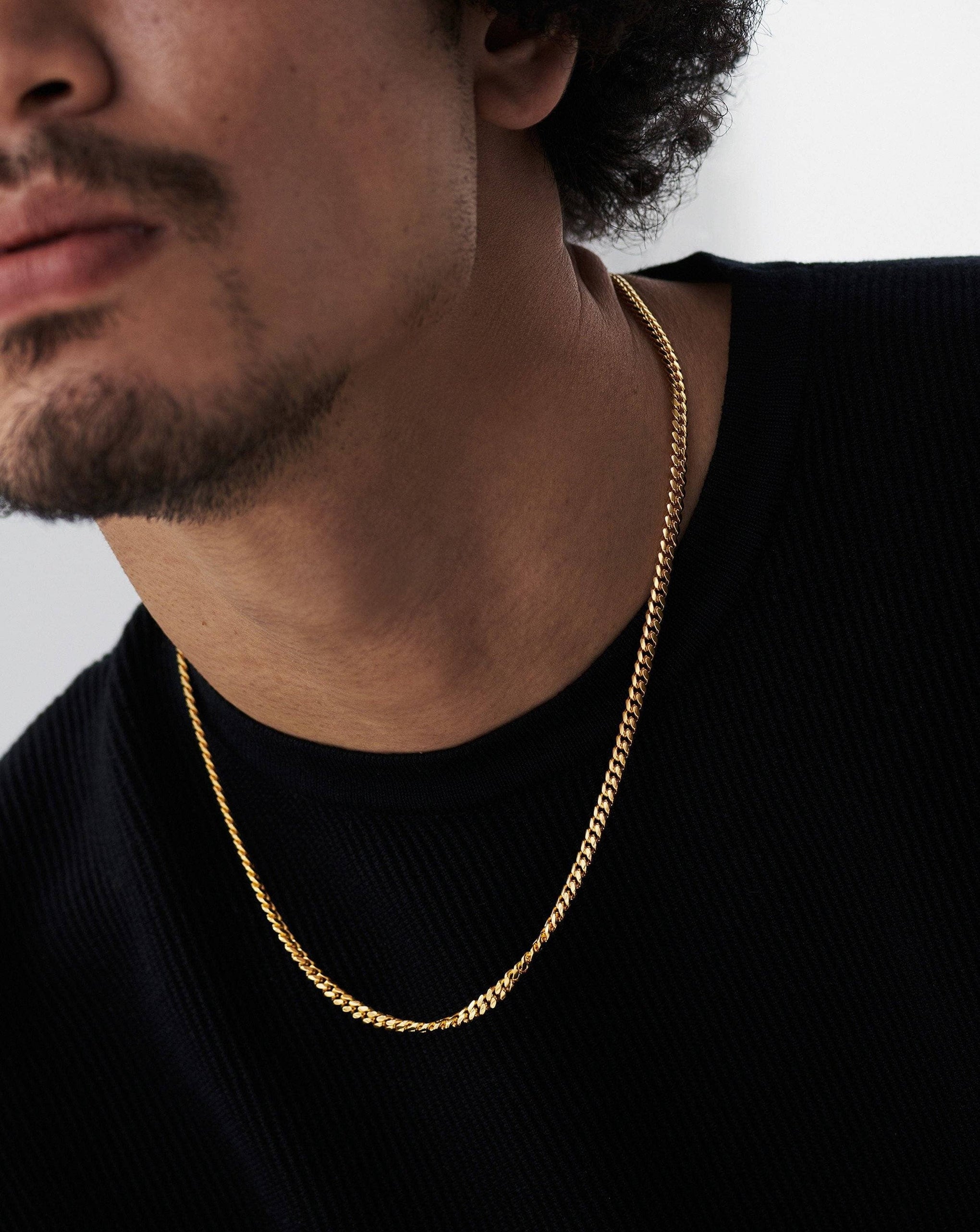 Mens Round Curb Chain Necklace